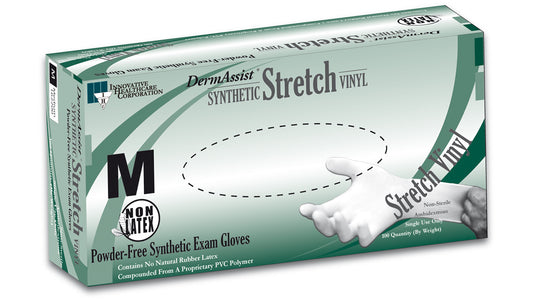 DermAssist® Stretch Vinyl Synthetic 162 series Powder Free Exam Glove, Medium