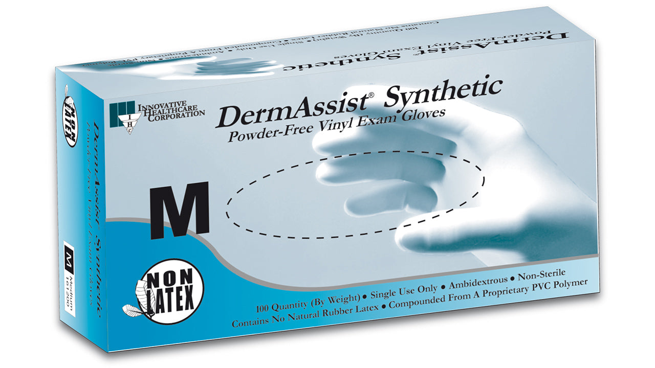 DermAssist® Synthetic Vinyl 161 series Powder Free Exam Glove, Medium