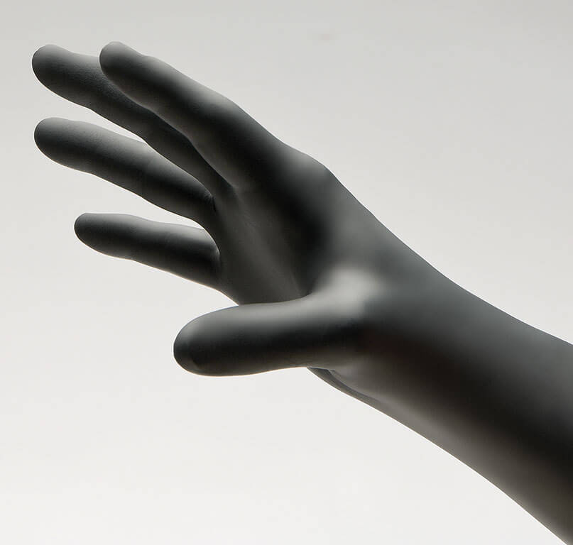 NitriDerm® Black Nitrile 187 series Textured Powder Free Exam Glove, Large