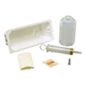 Dover Irrigation Tray with Piston Syringe, Tray Includes: 1200 ml Outer Basin Tray, 500 ml Plastic Graduate, 60 ml Bulb Syringe, Towel, Antiseptic Wipe