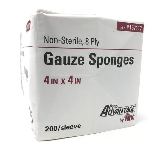 Gauze Sponge, Non-Sterile, Woven, 4" x 4", 8-Ply