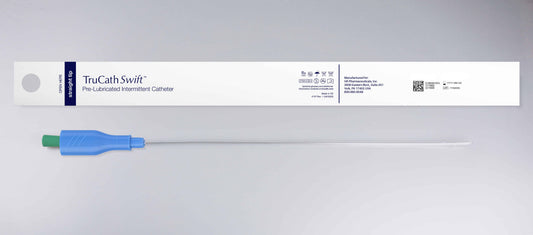 TruCath Swift™ Pre-lubricated Intermittent Catheter, 16 FR, 16'' Length TruProtect® Grip