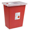 SharpSafety™ Sharps Container with Hinged Lid, 18 Gallon, Red