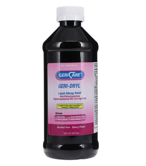 Diphenhydramine HCl Allergy Oral Elixir 12.5mg Cherry 16oz/Bottle