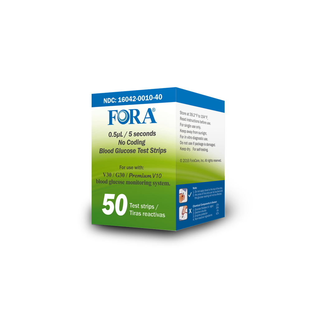 FORA Premium V10/V30 Retail Test Strips (50pcs/Vial)