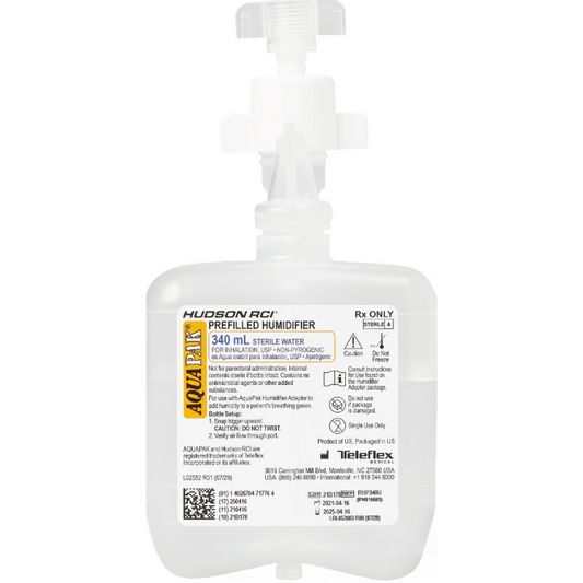 Aquapak® Prefilled Humidifier, 340mL Sterile Water, Includes Adaptor