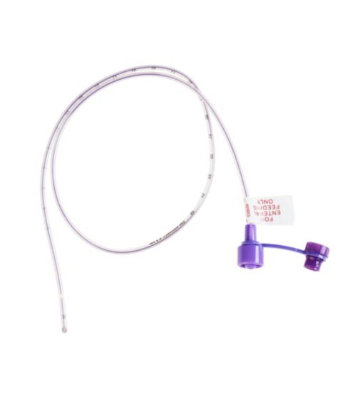 Cardinal Health Kangaroo Neonatal & Pediatric Feeding Tube w/Safe Seal Enteral Connection, 8FR, 16"L, PVC, Purple