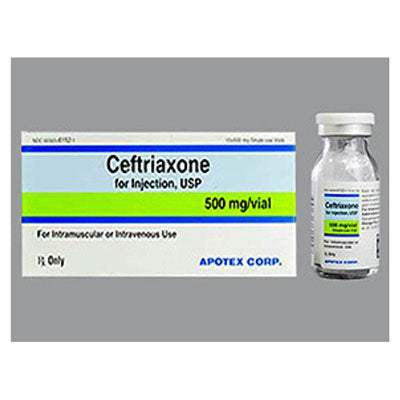 Ceftriaxone Sodium Injection, 500mg/vial, 10mlx500mg Single use vials