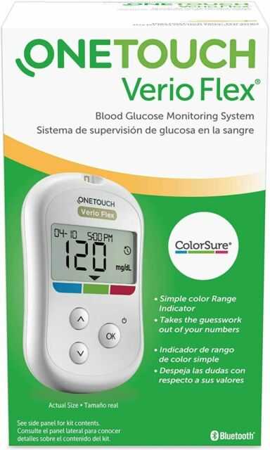 One Touch Verio Flex® Blood Glucose Monitoring System, RETAIL, OneTouch Verio Flex™ Meter (batteries included), Delica® Plus Lancing Device, 10 Delica® Plus Lancets, Carrying Case, Owner's Booklet, Quick Start Guide