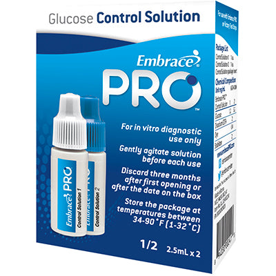 Embrace® PRO™ Glucose Control Solution, 2-Pack, Normal-(L1); High (L2),