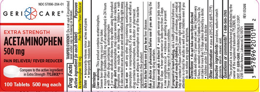 Acetaminophen 500mg Tablets 100ct