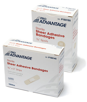 Sheer Strip Adhesive Bandages, Latex-Free, 1" x 3"