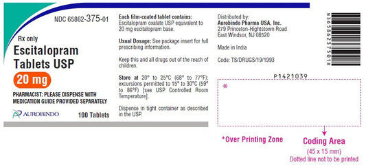 Escitalopram Ox 20mg Tablets, 100ct