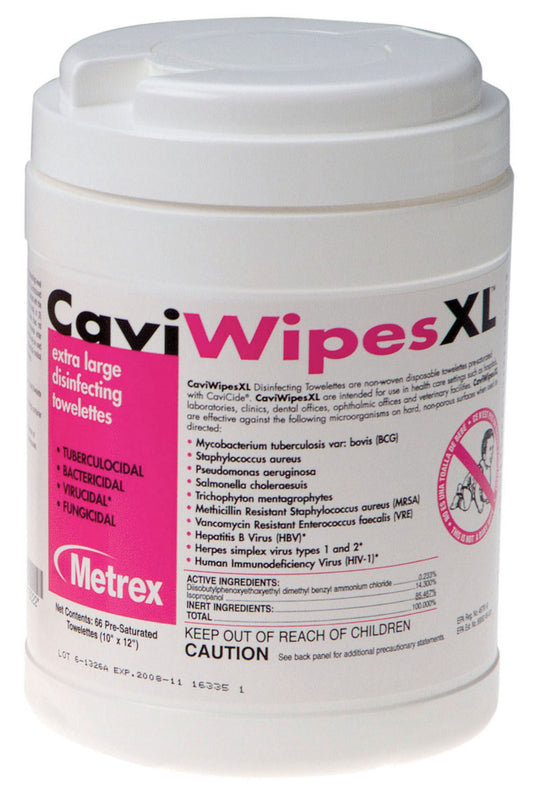 CaviWipesXL™, 9" x 12", 65 Wipes/Canister