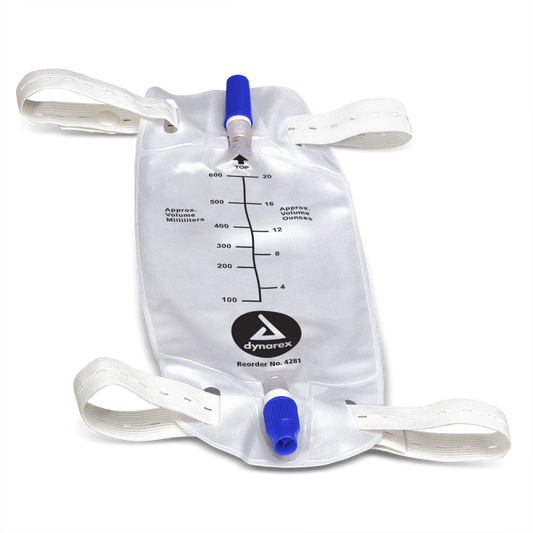 Urinary Leg Bags with Valve, Medium, 600 mL, Sterile