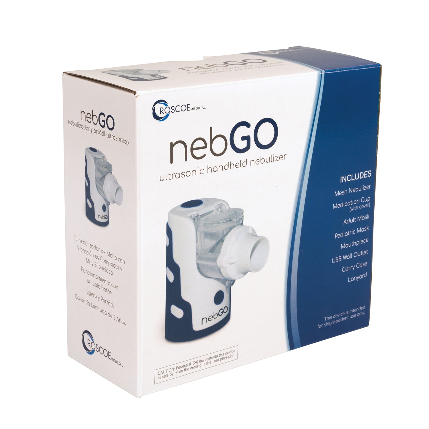 Roscoe nebGO Handheld Mesh Nebulizer with Carrying Tote